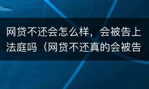 网贷不还会怎么样，会被告上法庭吗（网贷不还真的会被告上法庭吗）