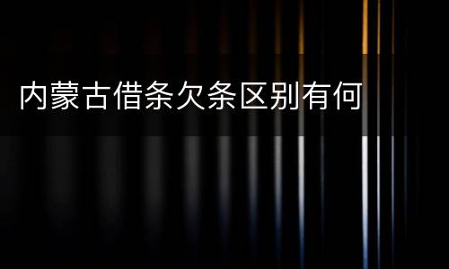 内蒙古借条欠条区别有何