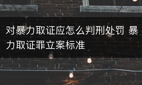 对暴力取证应怎么判刑处罚 暴力取证罪立案标准