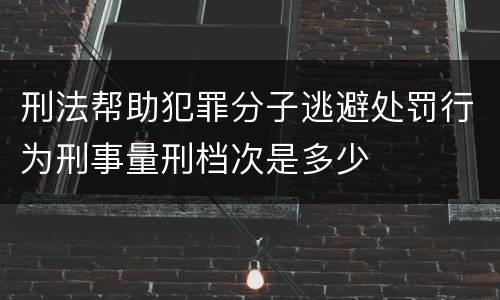 刑法帮助犯罪分子逃避处罚行为刑事量刑档次是多少