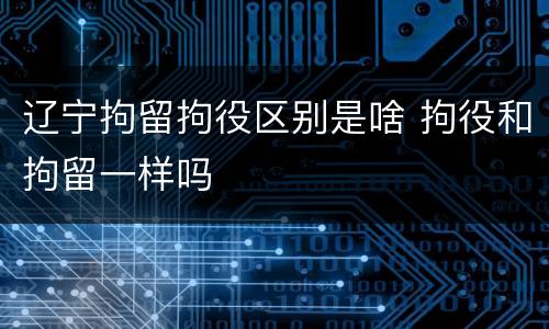 辽宁拘留拘役区别是啥 拘役和拘留一样吗