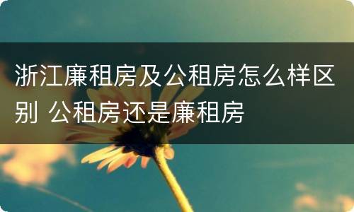 浙江廉租房及公租房怎么样区别 公租房还是廉租房
