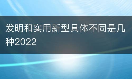 发明和实用新型具体不同是几种2022