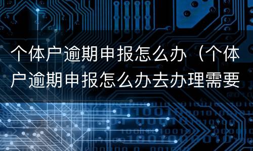 个体户逾期申报怎么办（个体户逾期申报怎么办去办理需要带什么）