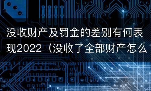没收财产及罚金的差别有何表现2022（没收了全部财产怎么交罚款）