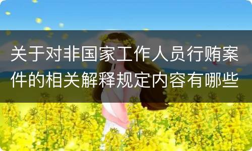 关于对非国家工作人员行贿案件的相关解释规定内容有哪些