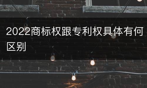 2022商标权跟专利权具体有何区别