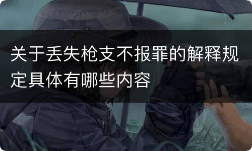 关于丢失枪支不报罪的解释规定具体有哪些内容