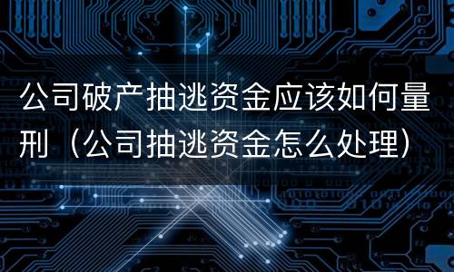 公司破产抽逃资金应该如何量刑（公司抽逃资金怎么处理）