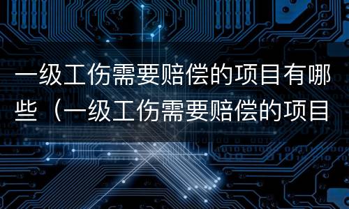 一级工伤需要赔偿的项目有哪些（一级工伤需要赔偿的项目有哪些呢）
