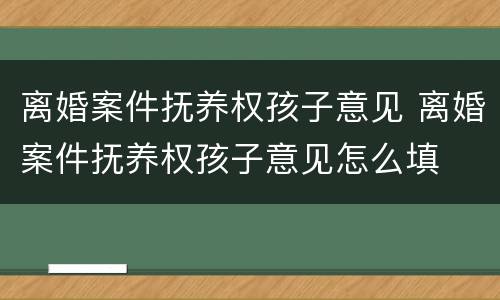 离婚案件抚养权孩子意见 离婚案件抚养权孩子意见怎么填