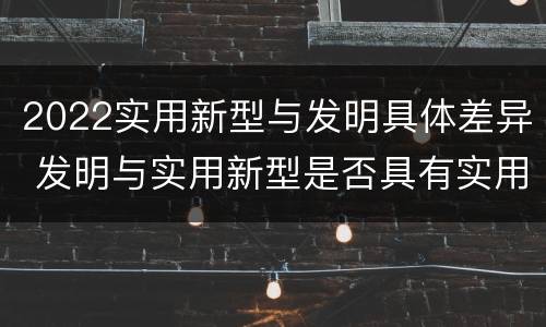 2022实用新型与发明具体差异 发明与实用新型是否具有实用性
