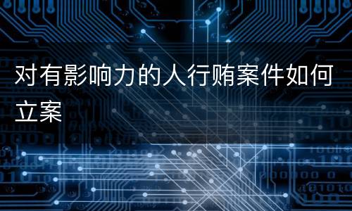 对有影响力的人行贿案件如何立案