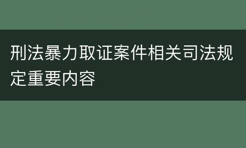 刑法暴力取证案件相关司法规定重要内容