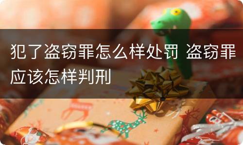 犯了盗窃罪怎么样处罚 盗窃罪应该怎样判刑