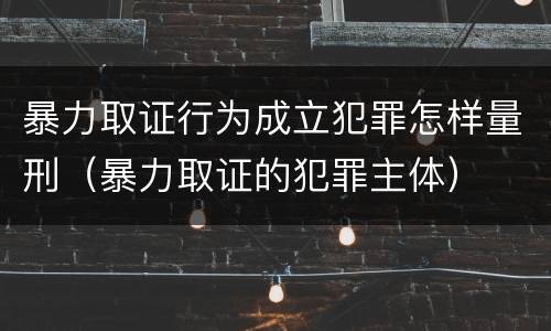 暴力取证行为成立犯罪怎样量刑（暴力取证的犯罪主体）