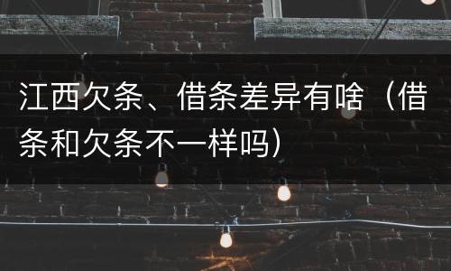 江西欠条、借条差异有啥（借条和欠条不一样吗）
