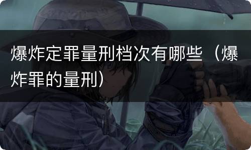 爆炸定罪量刑档次有哪些（爆炸罪的量刑）
