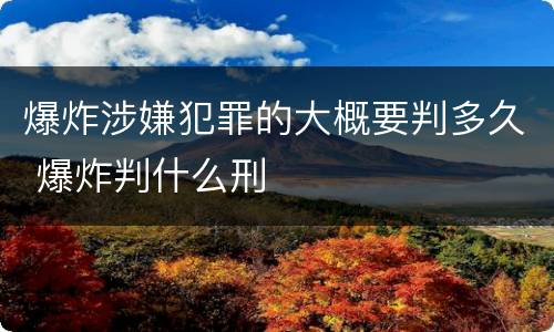 爆炸涉嫌犯罪的大概要判多久 爆炸判什么刑