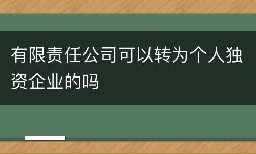有限责任公司可以转为个人独资企业的吗
