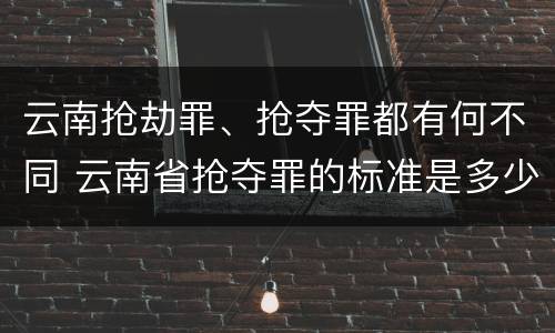 云南抢劫罪、抢夺罪都有何不同 云南省抢夺罪的标准是多少?