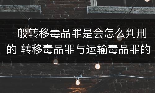 一般转移毒品罪是会怎么判刑的 转移毒品罪与运输毒品罪的区别