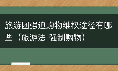 旅游团强迫购物维权途径有哪些（旅游法 强制购物）