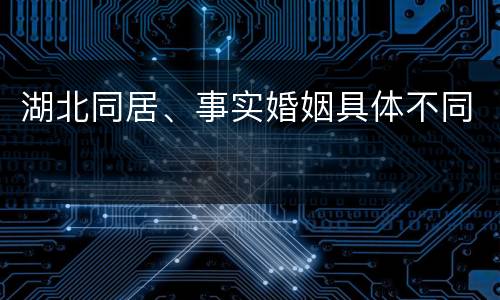 湖北同居、事实婚姻具体不同