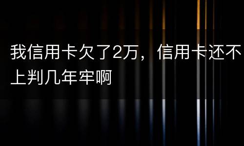 我信用卡欠了2万，信用卡还不上判几年牢啊