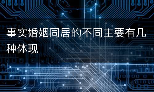 事实婚姻同居的不同主要有几种体现