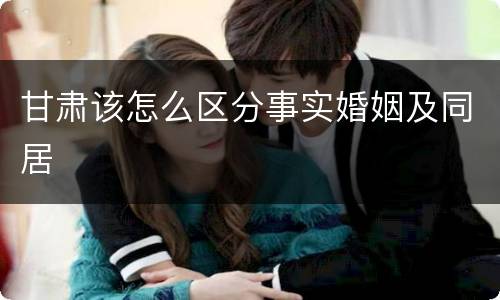 甘肃该怎么区分事实婚姻及同居