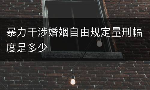 暴力干涉婚姻自由规定量刑幅度是多少