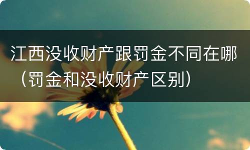 江西没收财产跟罚金不同在哪（罚金和没收财产区别）