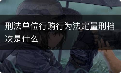 刑法单位行贿行为法定量刑档次是什么