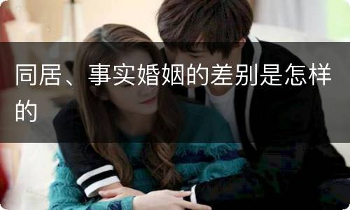 同居、事实婚姻的差别是怎样的
