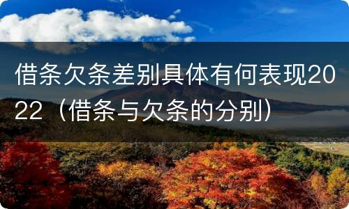 借条欠条差别具体有何表现2022（借条与欠条的分别）
