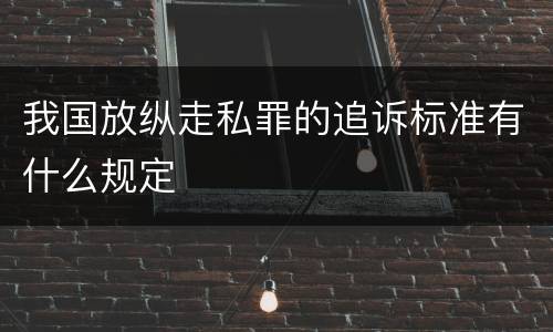 我国放纵走私罪的追诉标准有什么规定