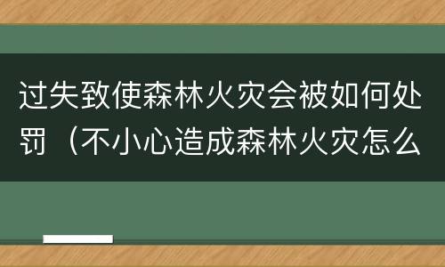 过失致使森林火灾会被如何处罚（不小心造成森林火灾怎么处罚）