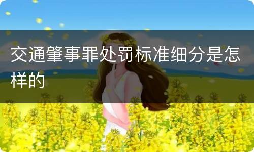 交通肇事罪处罚标准细分是怎样的
