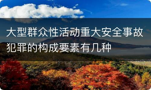 大型群众性活动重大安全事故犯罪的构成要素有几种