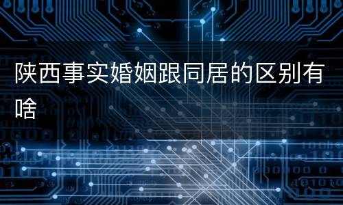 陕西事实婚姻跟同居的区别有啥