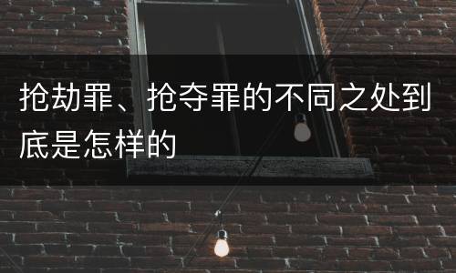 抢劫罪、抢夺罪的不同之处到底是怎样的