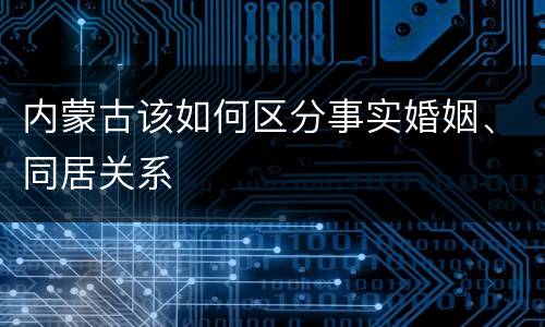 内蒙古该如何区分事实婚姻、同居关系