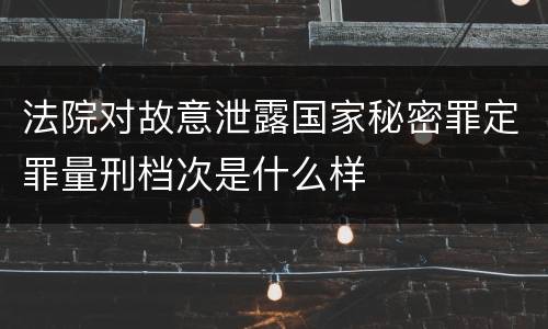 法院对故意泄露国家秘密罪定罪量刑档次是什么样
