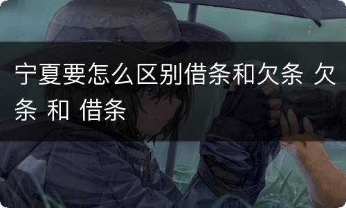 宁夏要怎么区别借条和欠条 欠条 和 借条