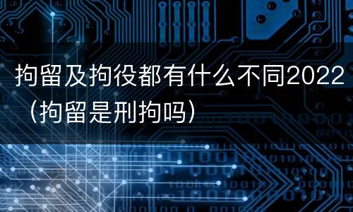 拘留及拘役都有什么不同2022（拘留是刑拘吗）