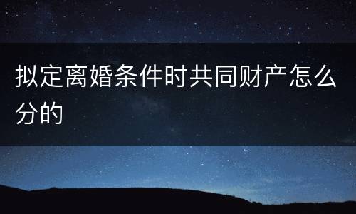 拟定离婚条件时共同财产怎么分的