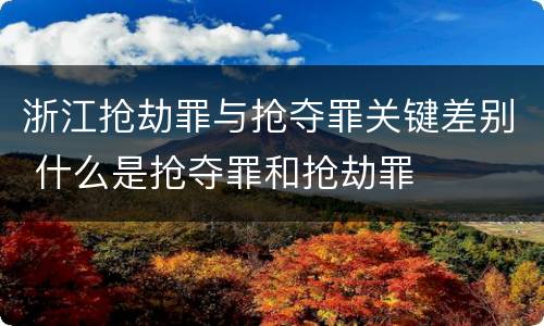 浙江抢劫罪与抢夺罪关键差别 什么是抢夺罪和抢劫罪
