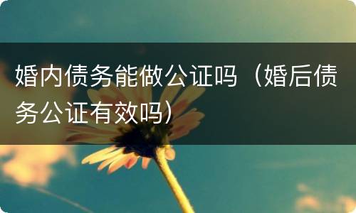 婚内债务能做公证吗（婚后债务公证有效吗）