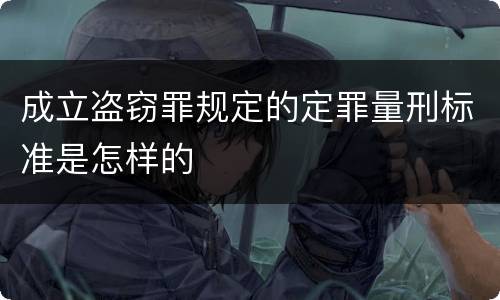 成立盗窃罪规定的定罪量刑标准是怎样的